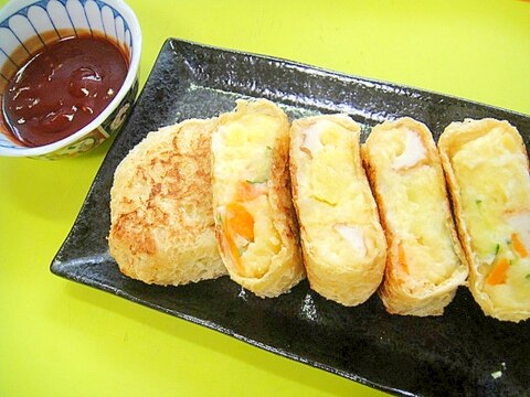 ポテトサラダの油揚げ詰め焼き